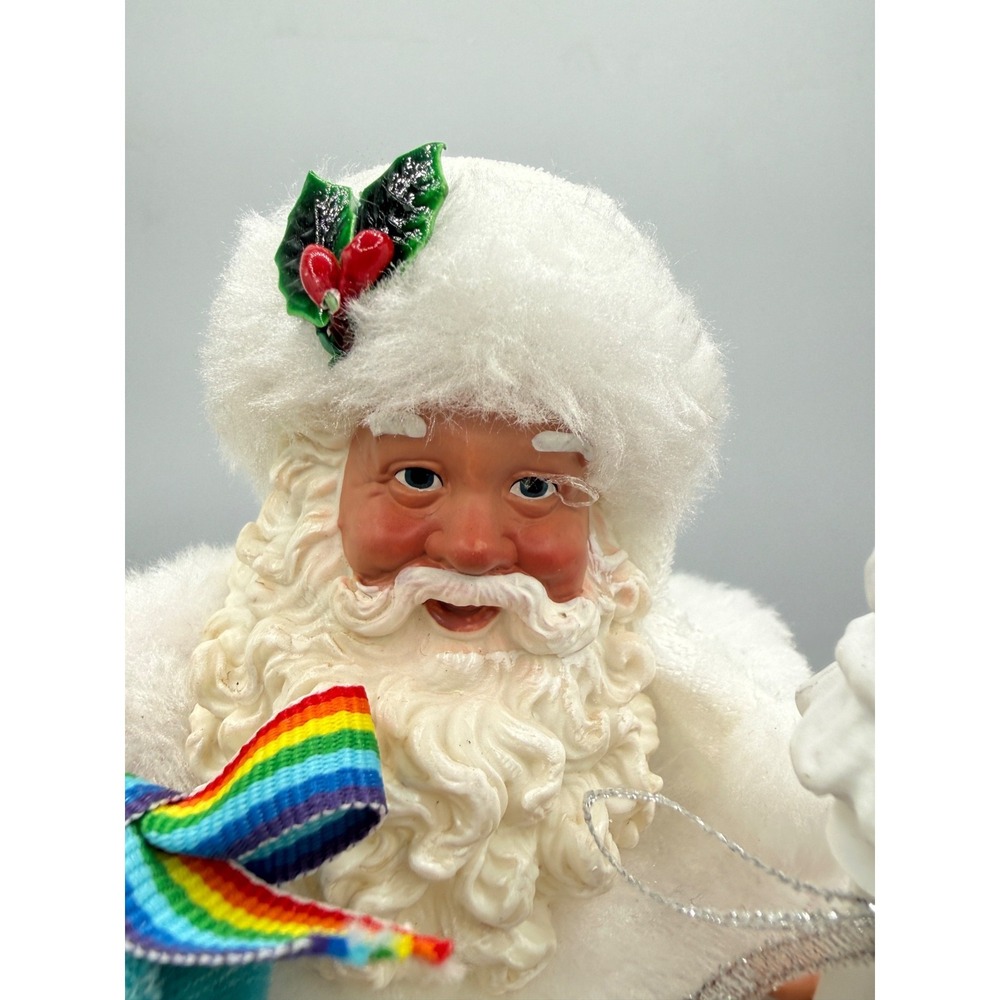 RAINBOW Pride Santa Christmas Figurine w/ gift sack 10.5" CHRISTMAS FIGURE - Picture 3 of 7